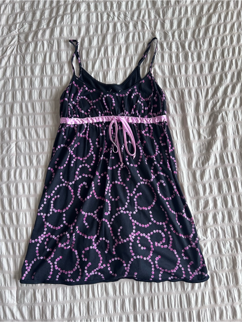 Angel Black and Pink Y2K Rose Slip Dress (M)